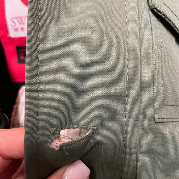 Swiss Cross Weather Gear Baby Boys Green Puffer Coat Faux Fur Trim Hood 24M - Picture 10 of 10